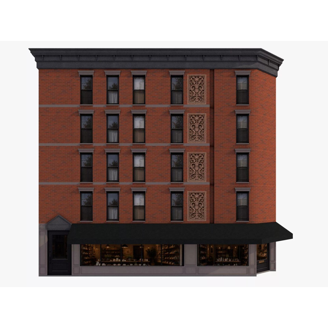 Chicago Houses 3D Model – Low Poly Exterior Building, FBX, Blender - View 22