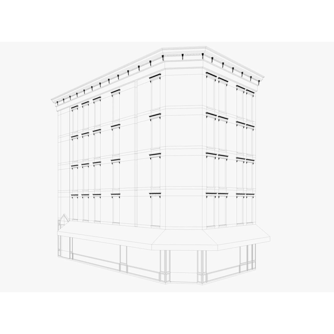 Chicago Houses 3D Model – Low Poly Exterior Building, FBX, Blender - View 23