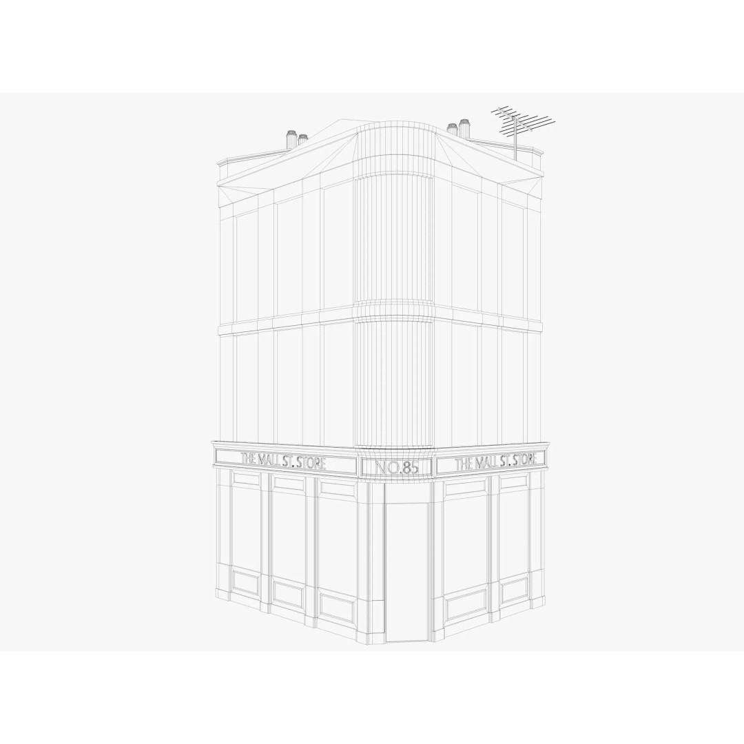 Chicago Houses 3D Model – Low Poly Exterior Building, FBX, Blender - View 28