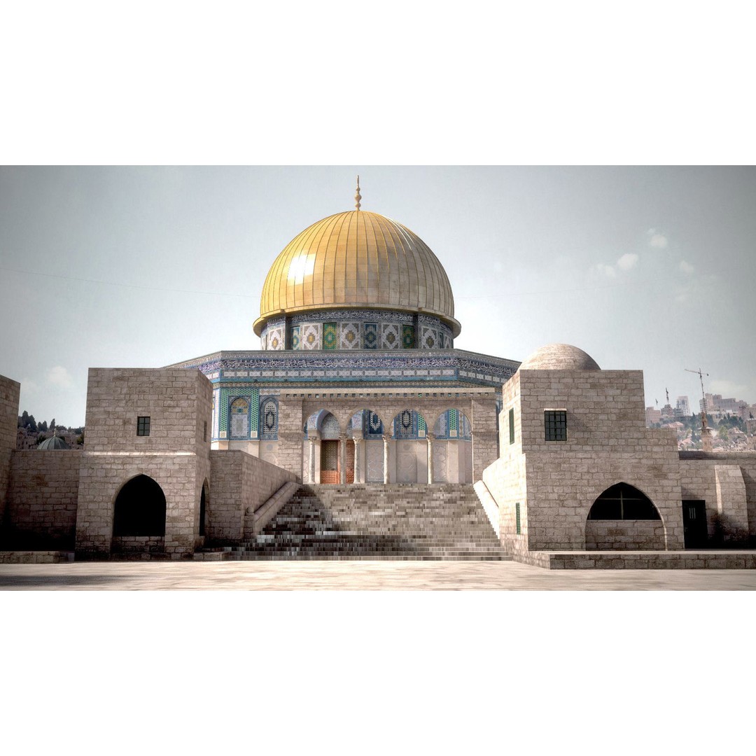 Dome of the Rock 3D Model – High Detail Architectural Landmark, FBX, OBJ - View 10