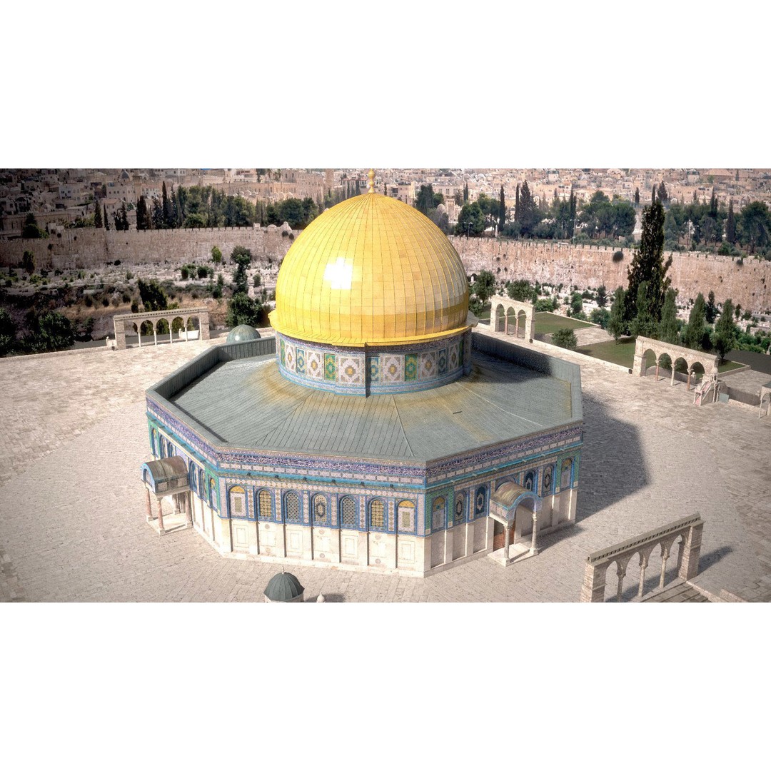 Dome of the Rock 3D Model – High Detail Architectural Landmark, FBX, OBJ - View 12