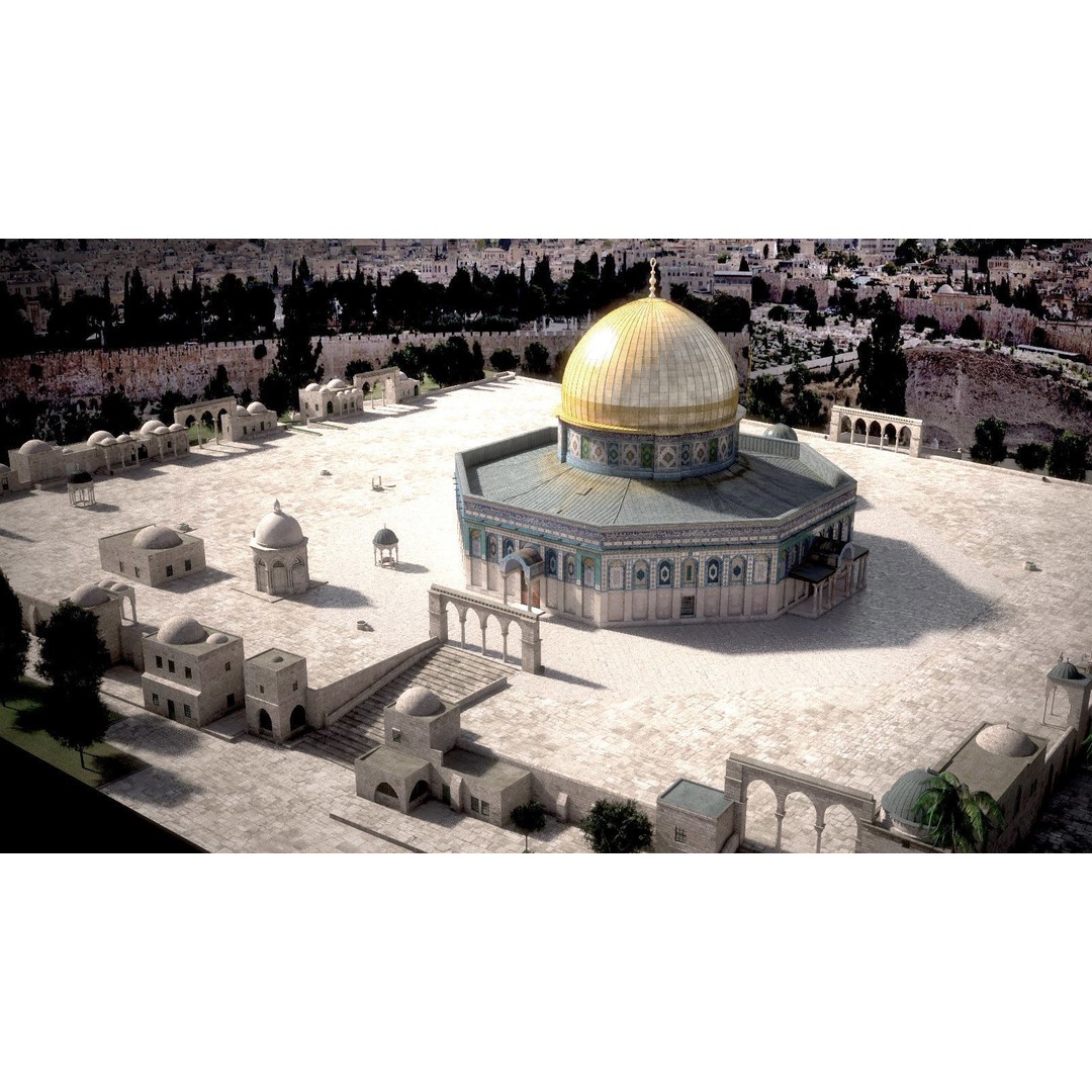 Dome of the Rock 3D Model – High Detail Architectural Landmark, FBX, OBJ - View 15