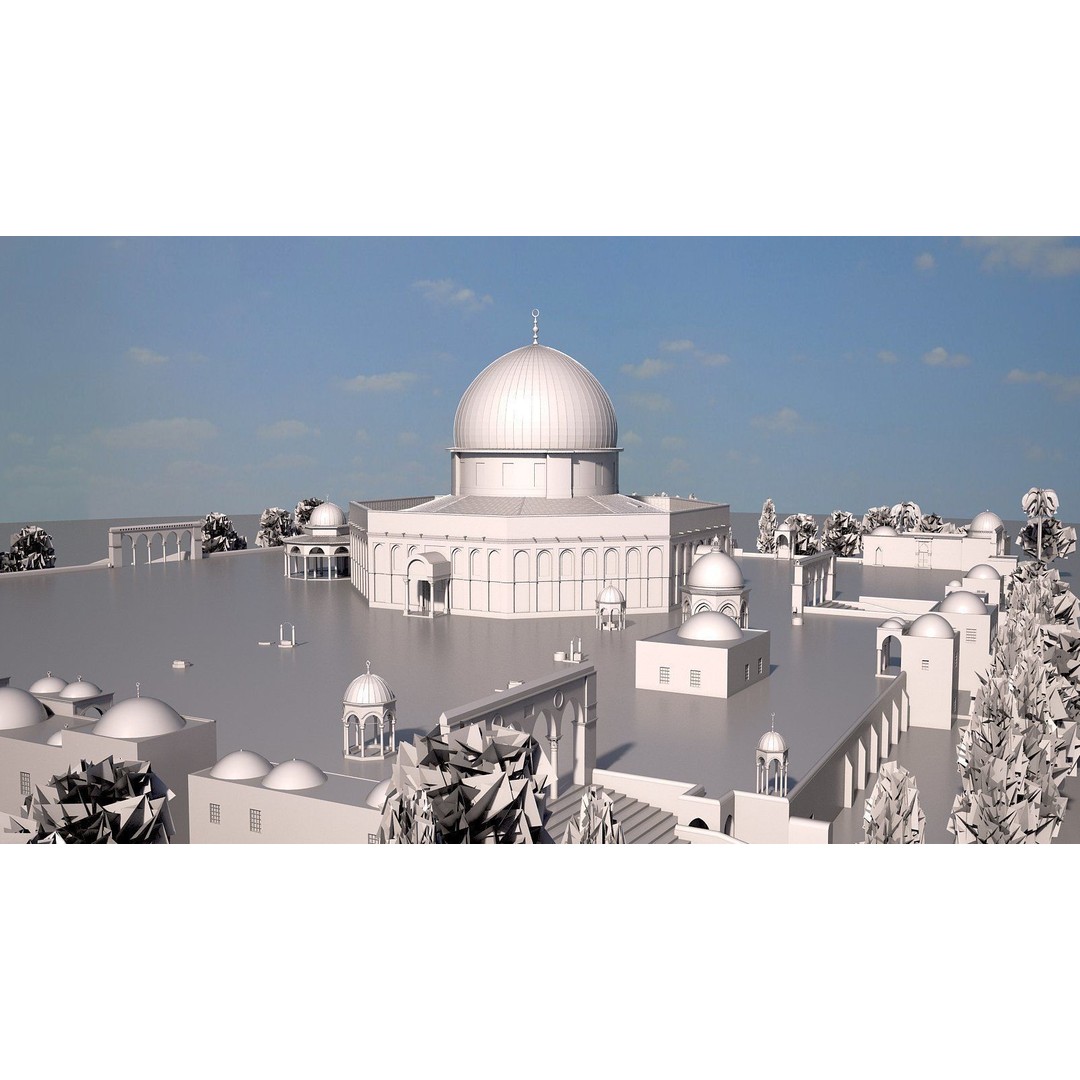 Dome of the Rock 3D Model – High Detail Architectural Landmark, FBX, OBJ - View 16