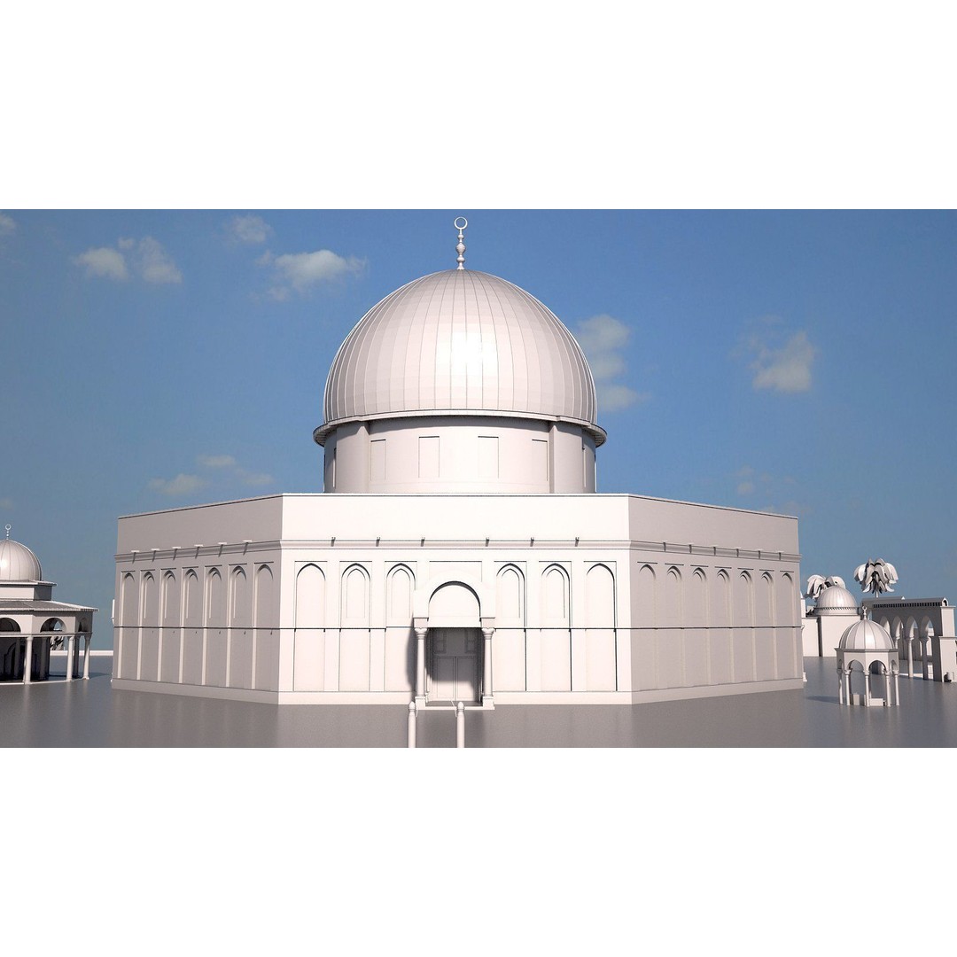 Dome of the Rock 3D Model – High Detail Architectural Landmark, FBX, OBJ - View 17