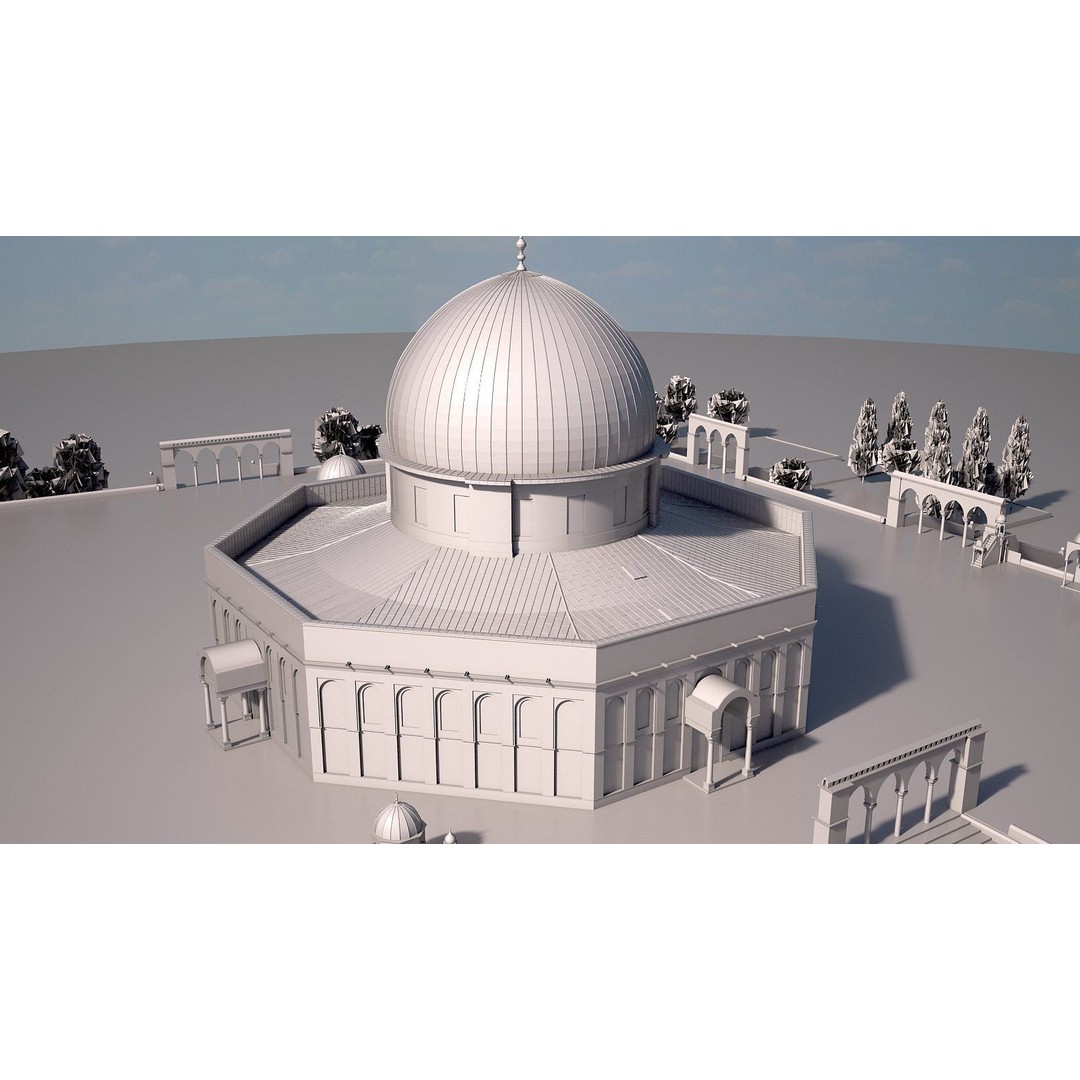 Dome of the Rock 3D Model – High Detail Architectural Landmark, FBX, OBJ - View 19