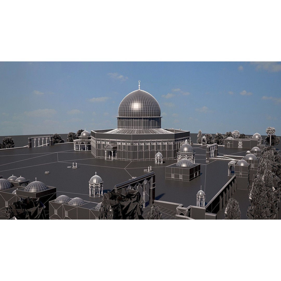 Dome of the Rock 3D Model – High Detail Architectural Landmark, FBX, OBJ - View 20