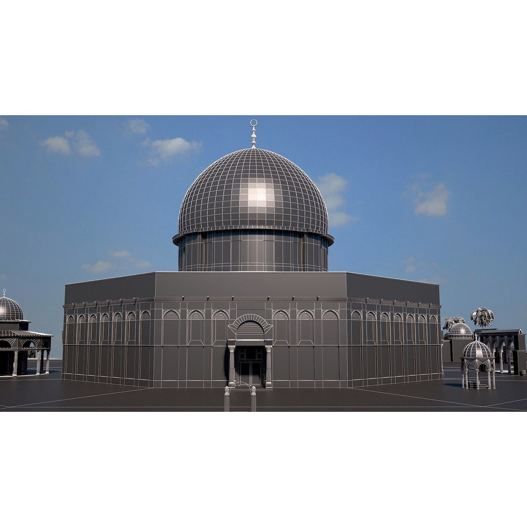 Dome of the Rock 3D Model – High Detail Architectural Landmark, FBX, OBJ - View 21
