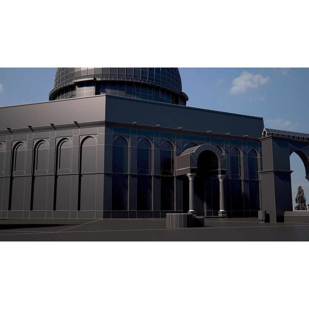 Dome of the Rock 3D Model – High Detail Architectural Landmark, FBX, OBJ - View 22