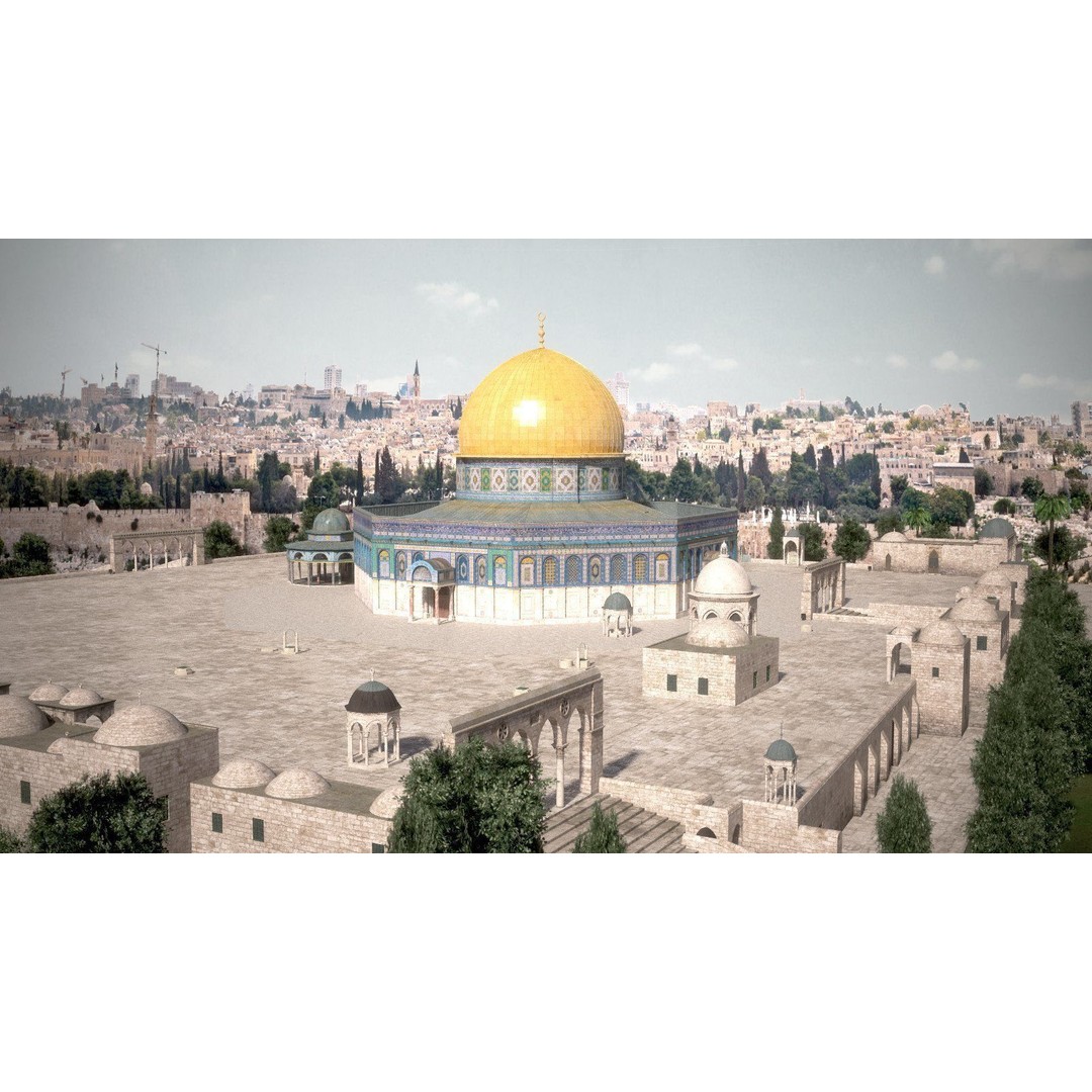 Dome of the Rock 3D Model – High Detail Architectural Landmark, FBX, OBJ - View 3