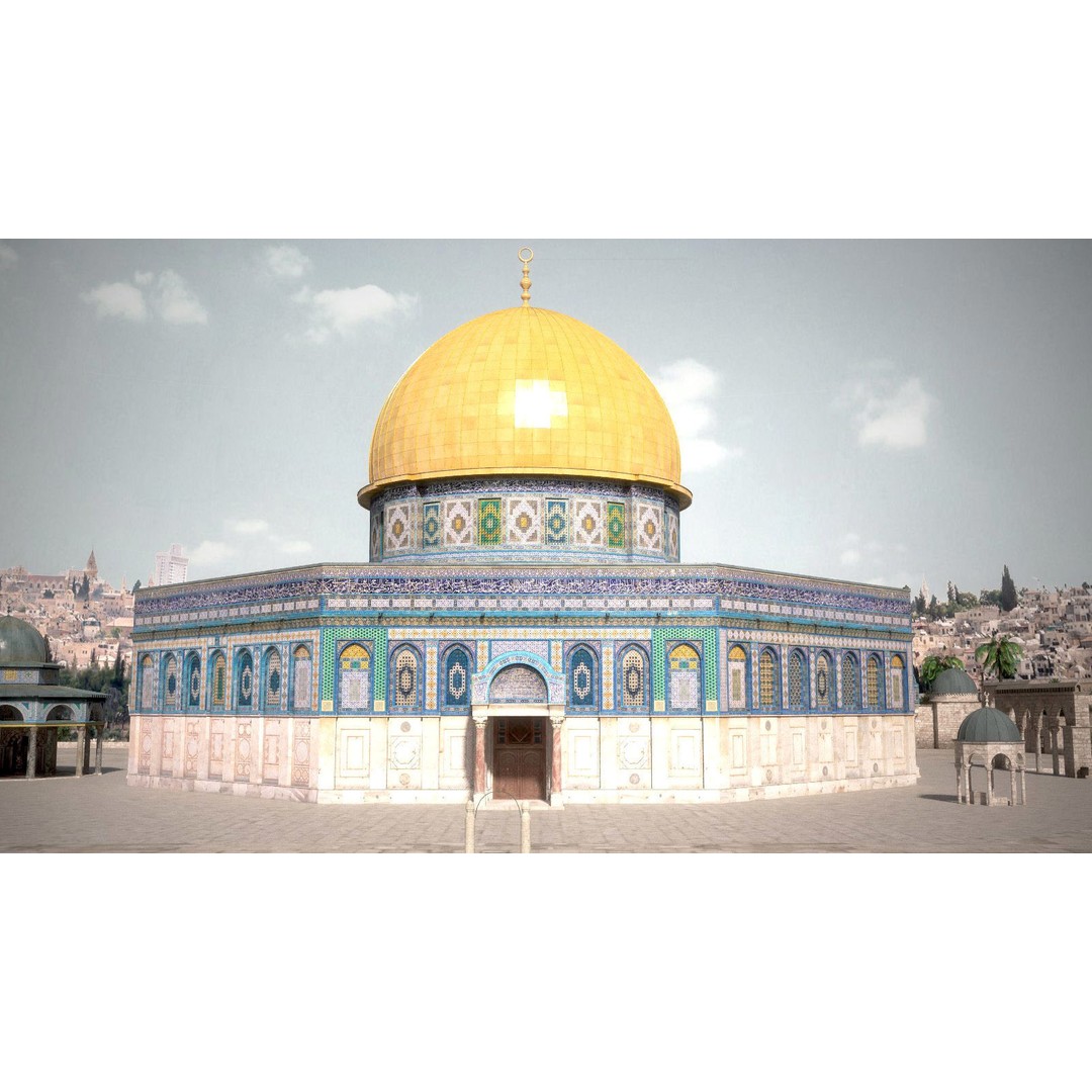 Dome of the Rock 3D Model – High Detail Architectural Landmark, FBX, OBJ - View 4