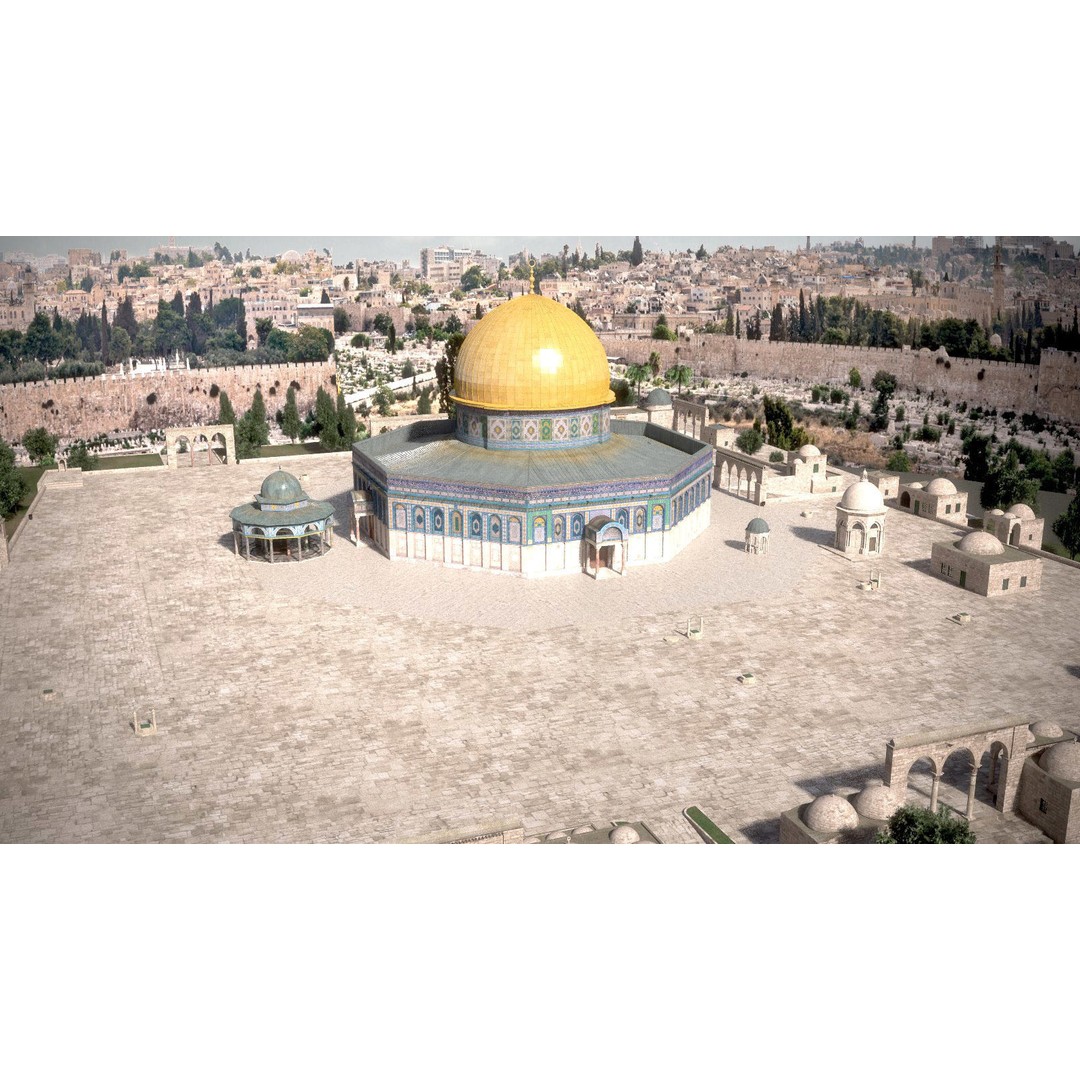 Dome of the Rock 3D Model – High Detail Architectural Landmark, FBX, OBJ - View 5