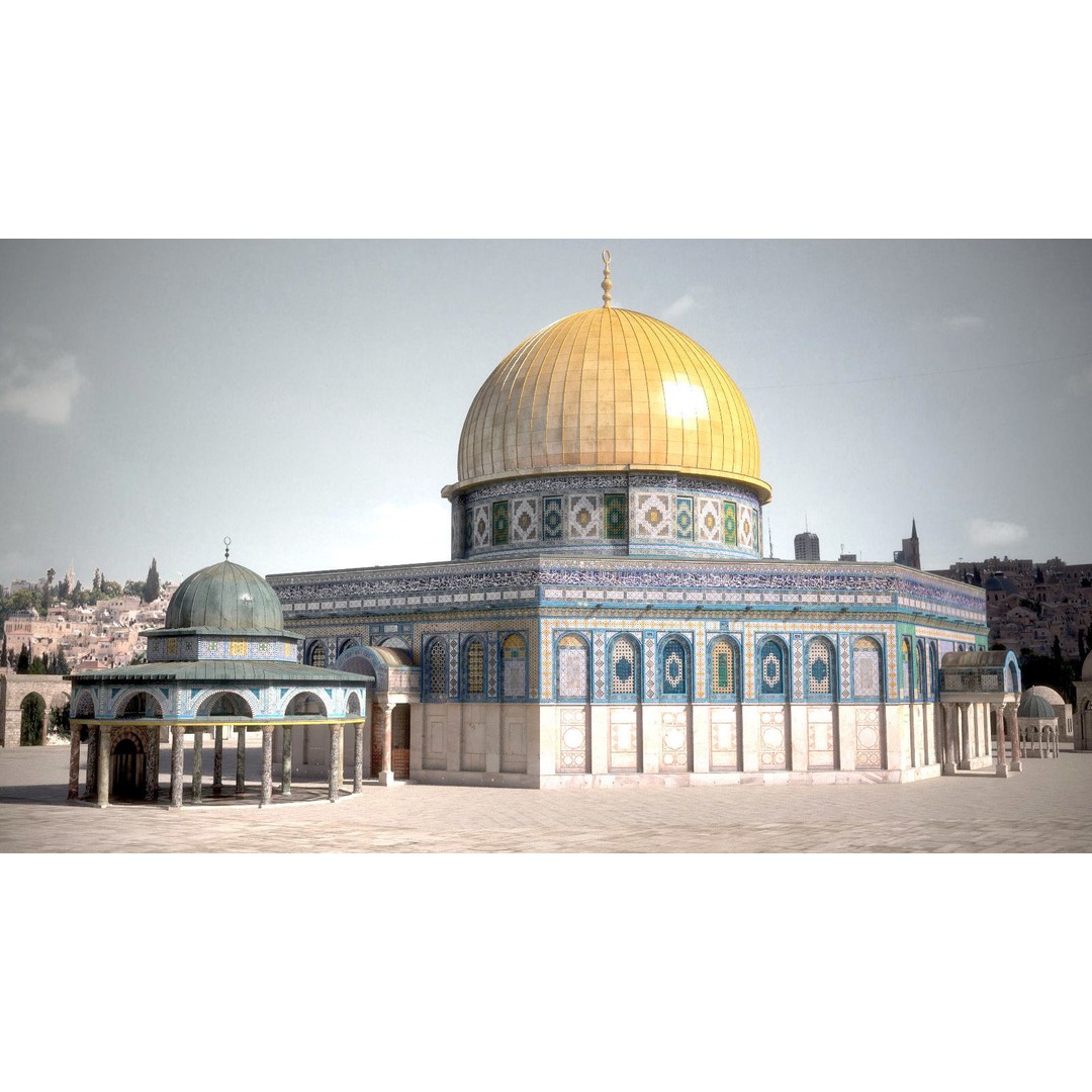 Dome of the Rock 3D Model – High Detail Architectural Landmark, FBX, OBJ - View 6