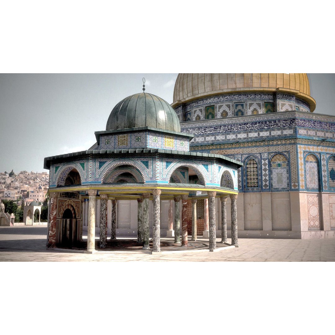 Dome of the Rock 3D Model – High Detail Architectural Landmark, FBX, OBJ - View 7
