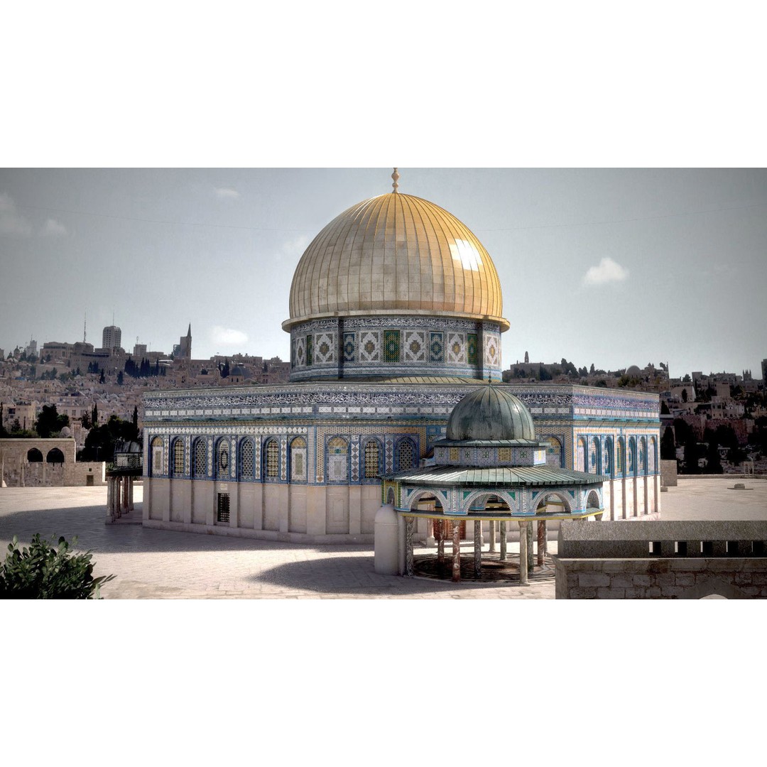 Dome of the Rock 3D Model – High Detail Architectural Landmark, FBX, OBJ - View 8