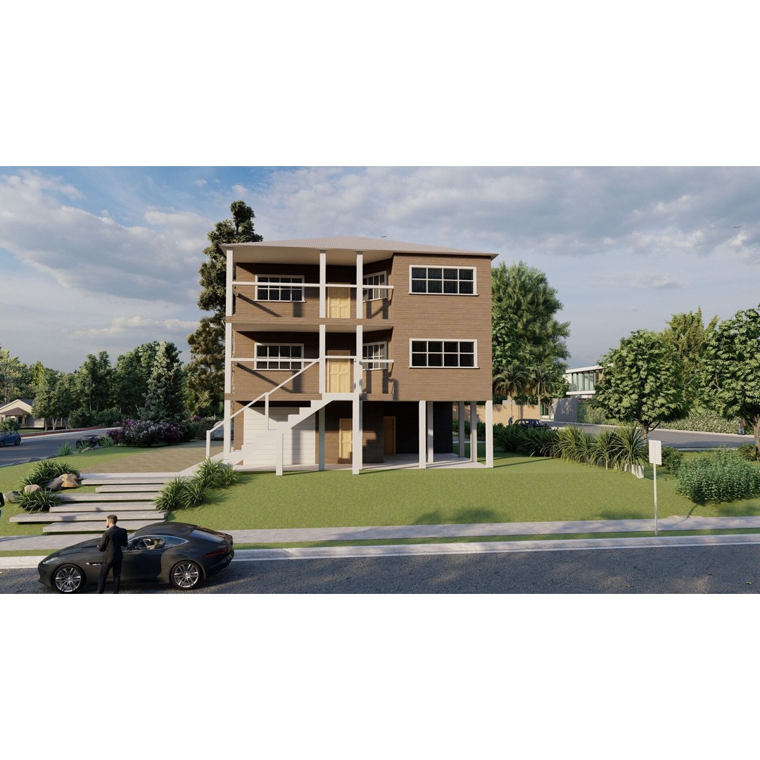 Villa 3D Model – Modern Luxury House with PBR Textures, FBX - View 10