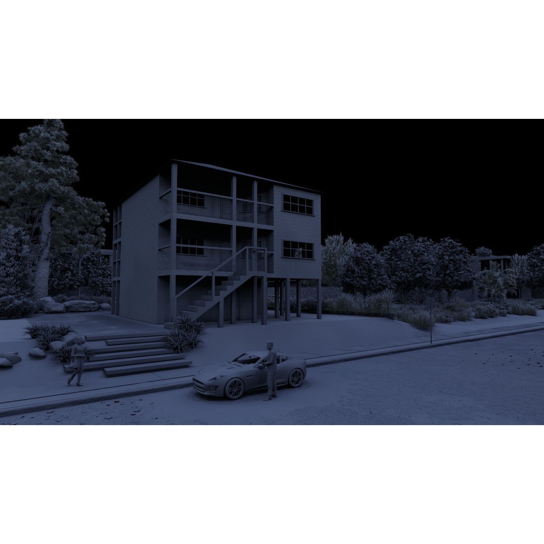 Villa 3D Model – Modern Luxury House with PBR Textures, FBX - View 13