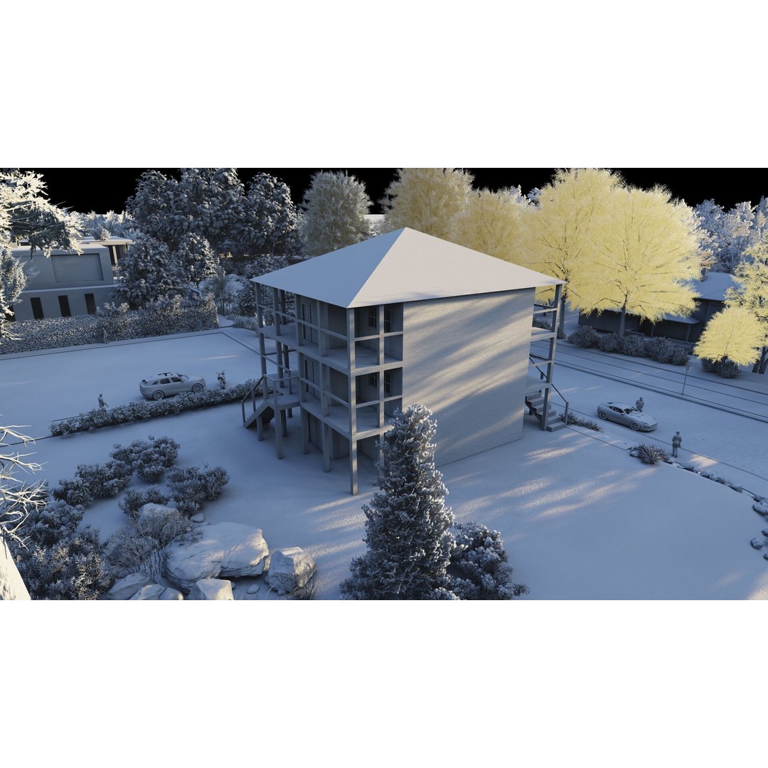 Villa 3D Model – Modern Luxury House with PBR Textures, FBX - View 14