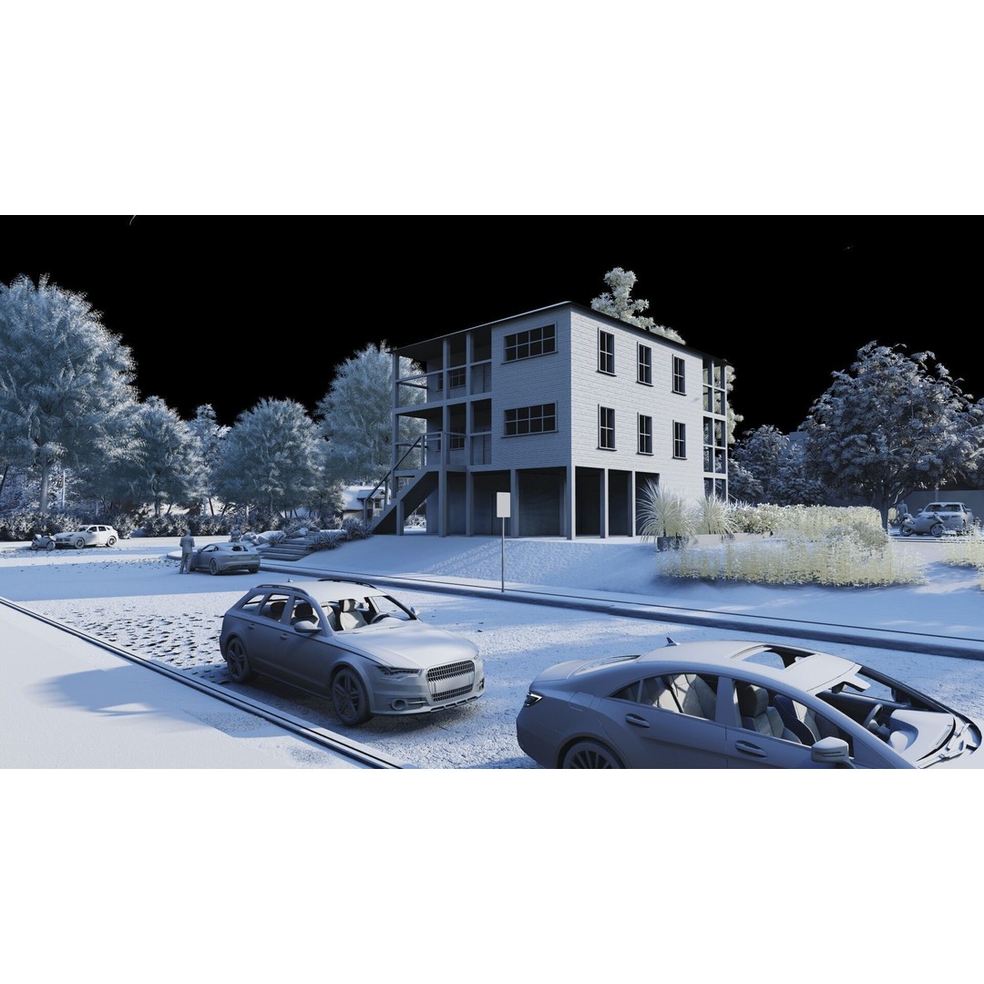 Villa 3D Model – Modern Luxury House with PBR Textures, FBX - View 17