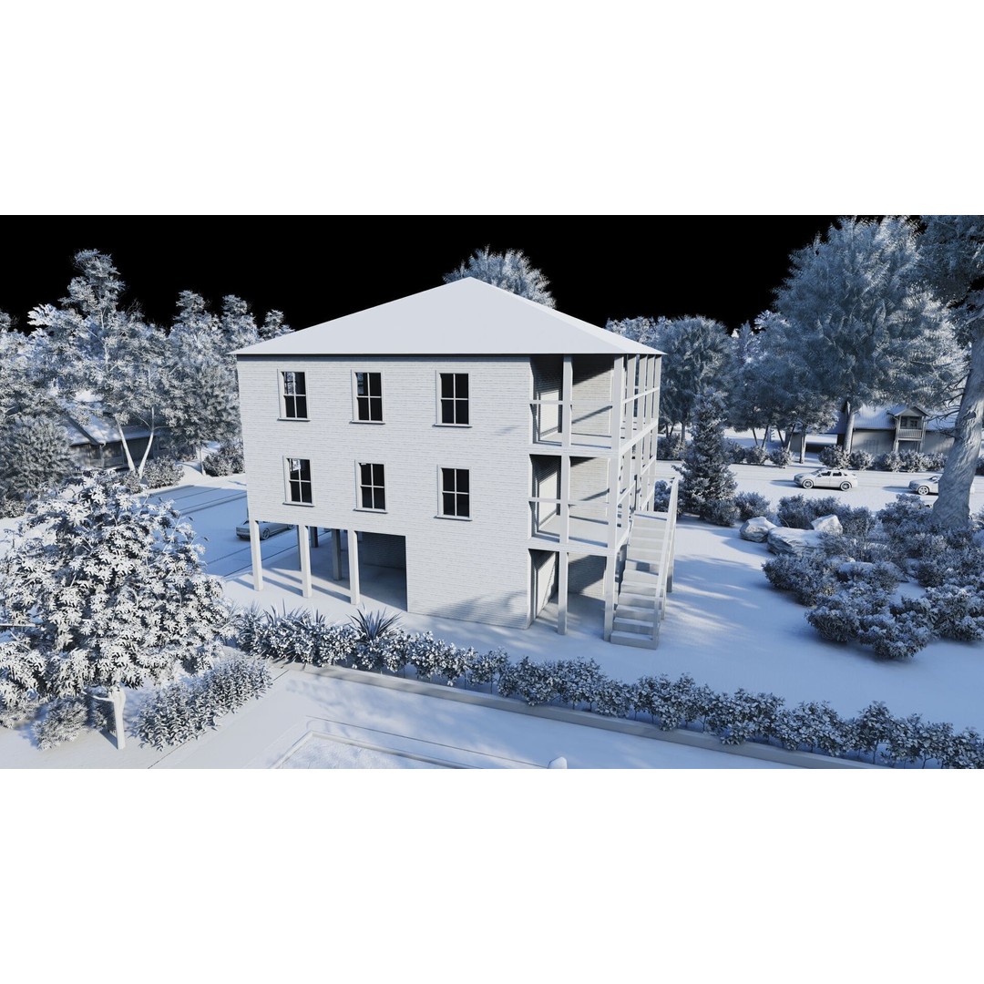 Villa 3D Model – Modern Luxury House with PBR Textures, FBX - View 19