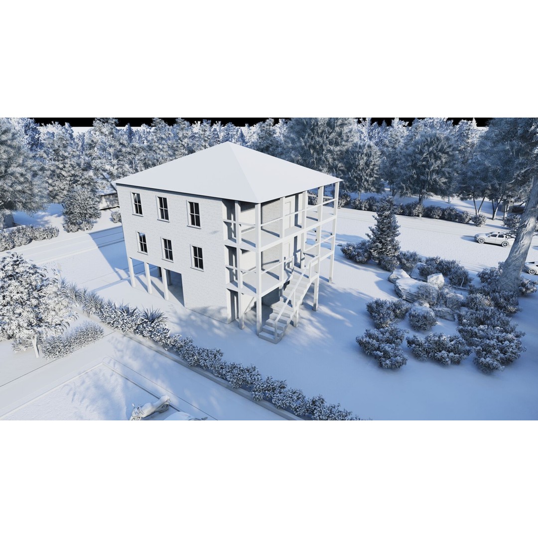 Villa 3D Model – Modern Luxury House with PBR Textures, FBX - View 20