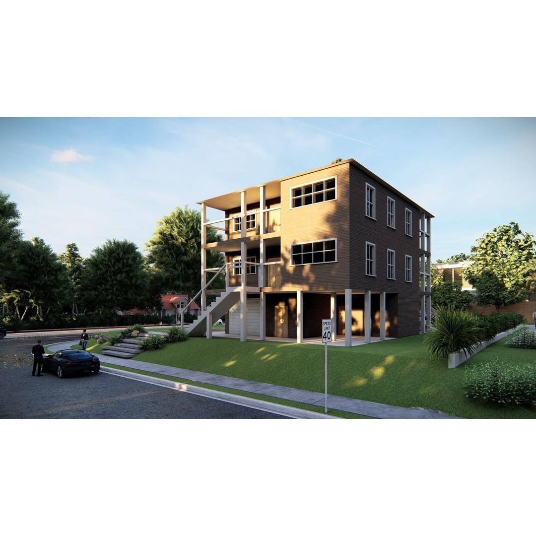 Villa 3D Model – Modern Luxury House with PBR Textures, FBX - View 4