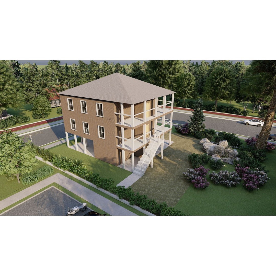 Villa 3D Model – Modern Luxury House with PBR Textures, FBX - View 5