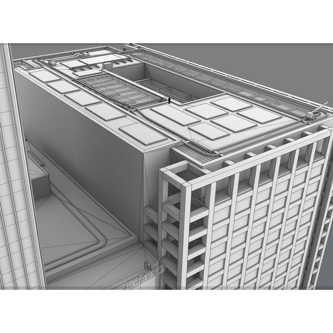 London 25 Bank Street 3D Model – Low Poly Skyscraper for Unity/Unreal - View 10