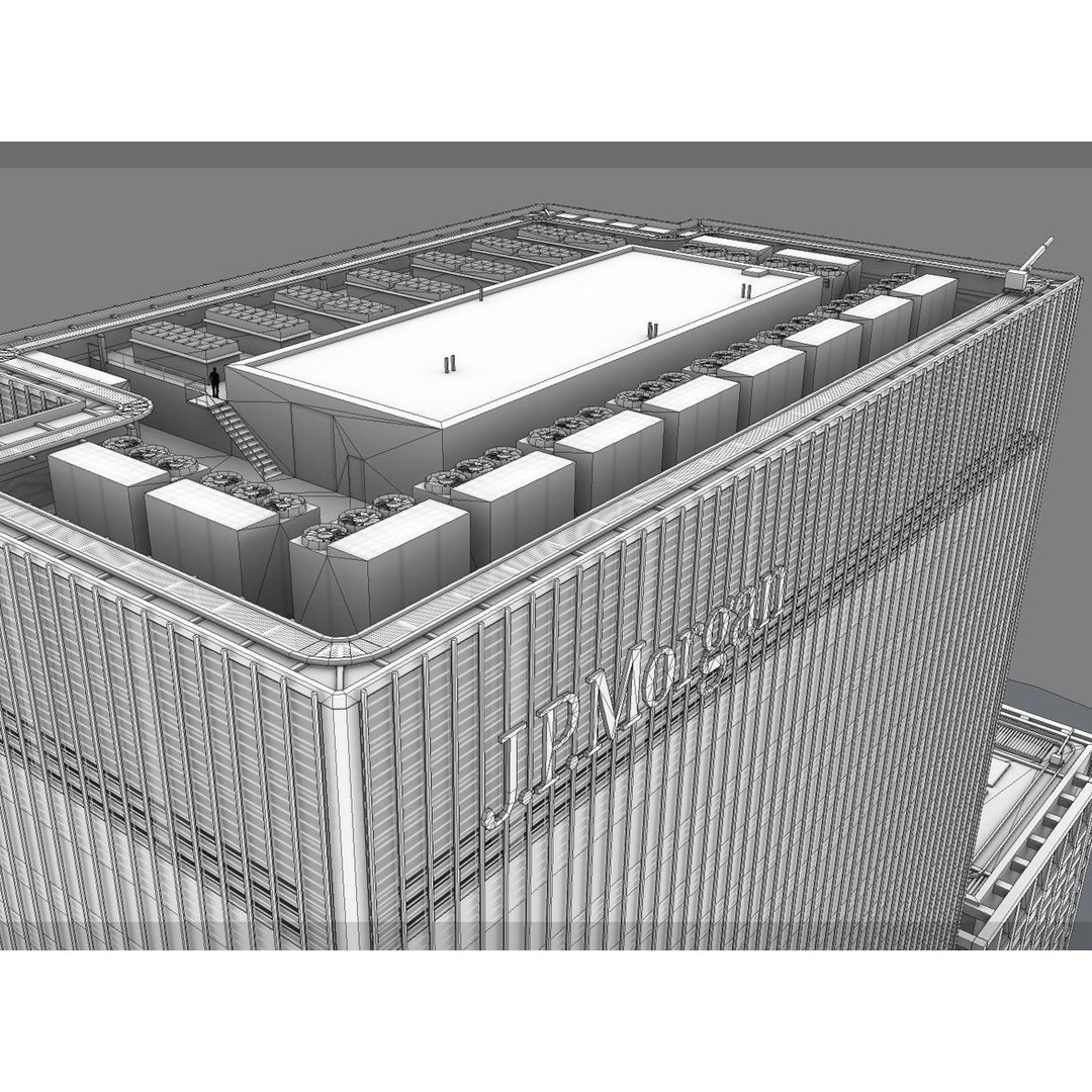 London 25 Bank Street 3D Model – Low Poly Skyscraper for Unity/Unreal - View 13