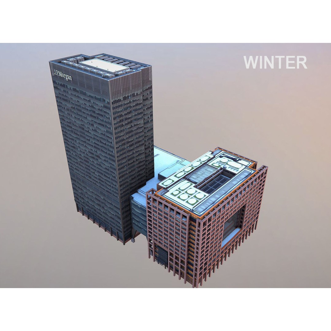 London 25 Bank Street 3D Model – Low Poly Skyscraper for Unity/Unreal - View 15