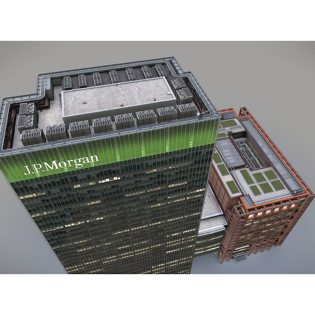 London 25 Bank Street 3D Model – Low Poly Skyscraper for Unity/Unreal - View 16