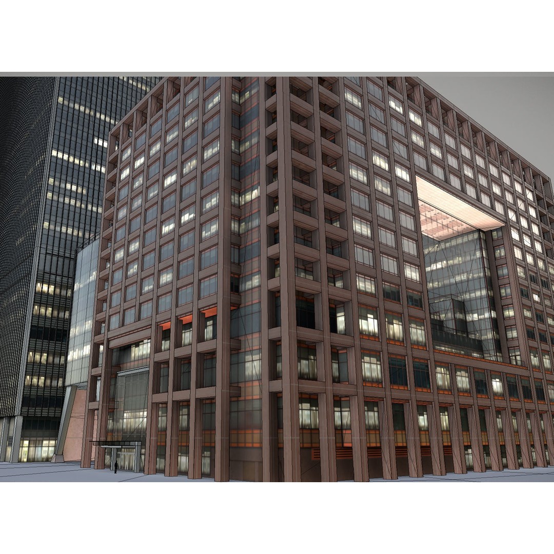 London 25 Bank Street 3D Model – Low Poly Skyscraper for Unity/Unreal - View 17