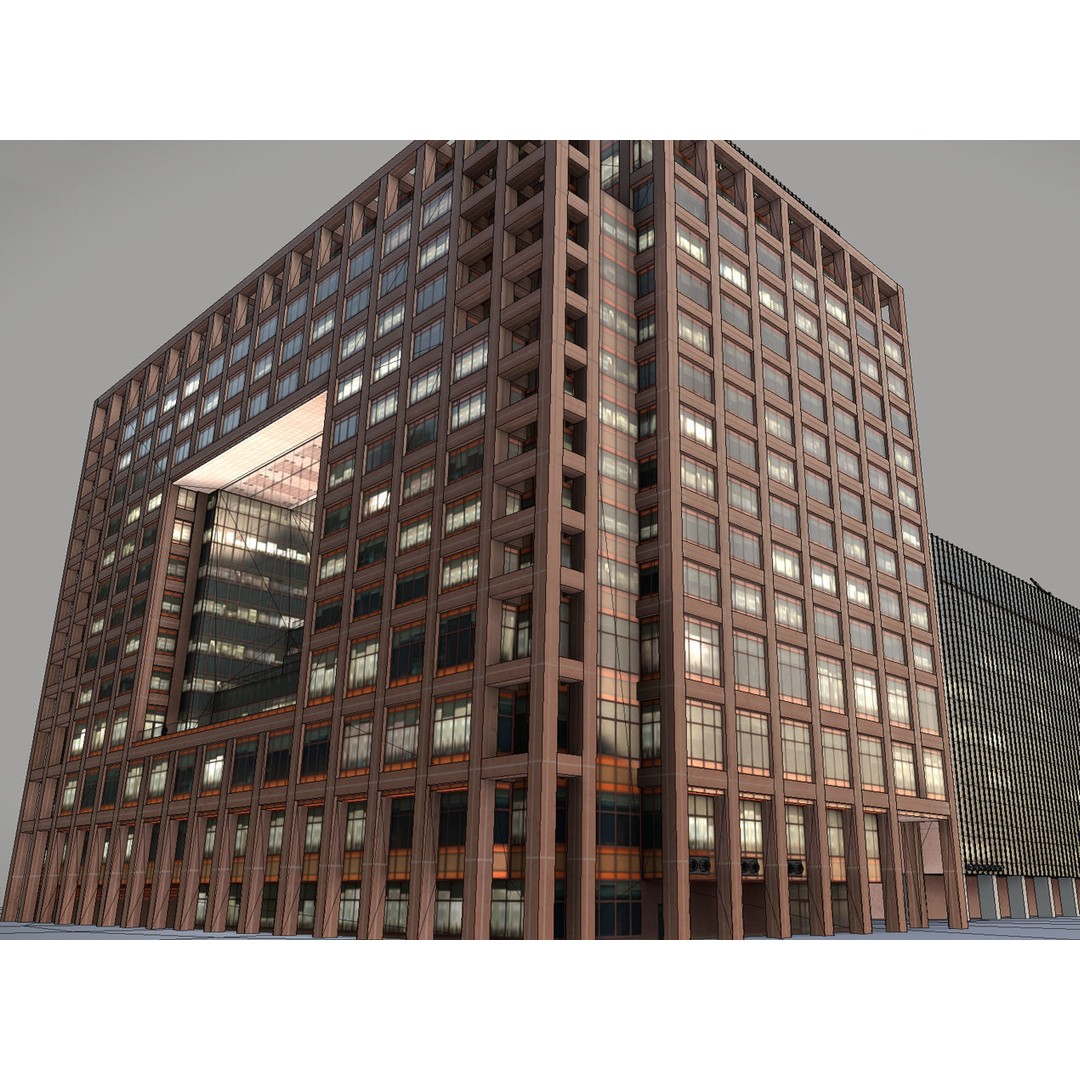 London 25 Bank Street 3D Model – Low Poly Skyscraper for Unity/Unreal - View 20