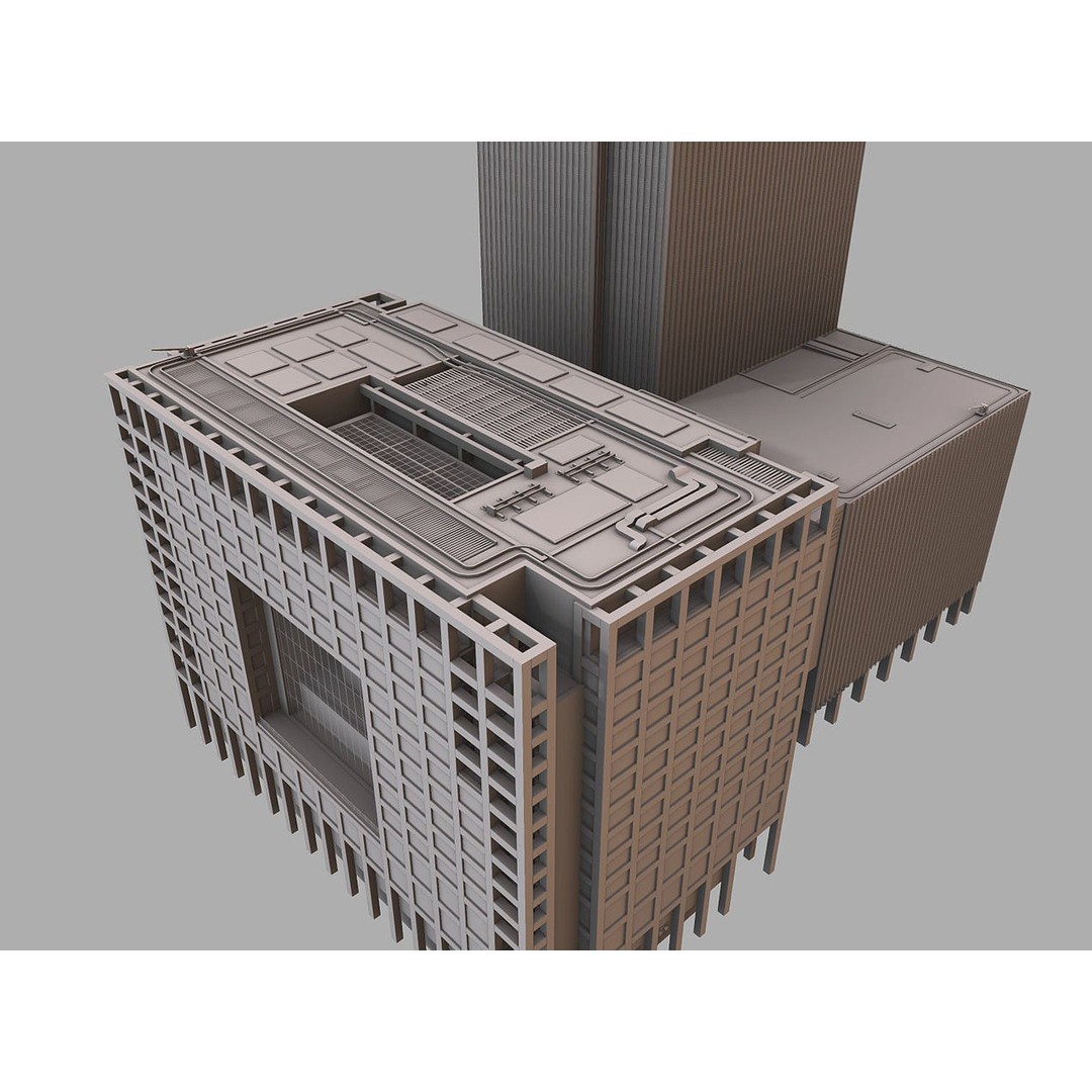 London 25 Bank Street 3D Model – Low Poly Skyscraper for Unity/Unreal - View 21