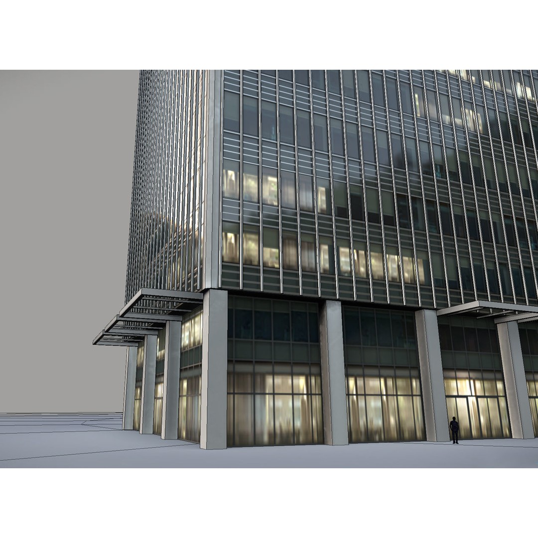 London 25 Bank Street 3D Model – Low Poly Skyscraper for Unity/Unreal - View 22