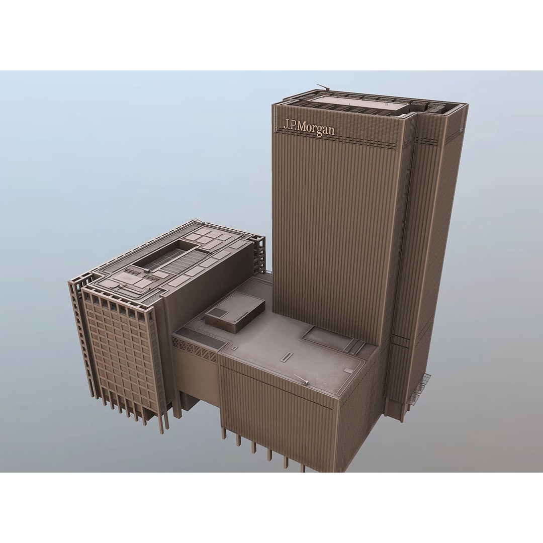 London 25 Bank Street 3D Model – Low Poly Skyscraper for Unity/Unreal - View 24