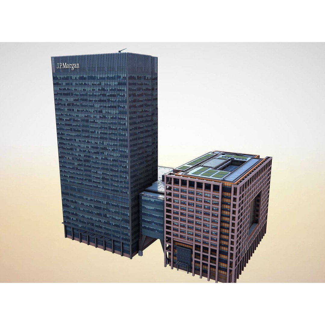 London 25 Bank Street 3D Model – Low Poly Skyscraper for Unity/Unreal - View 26