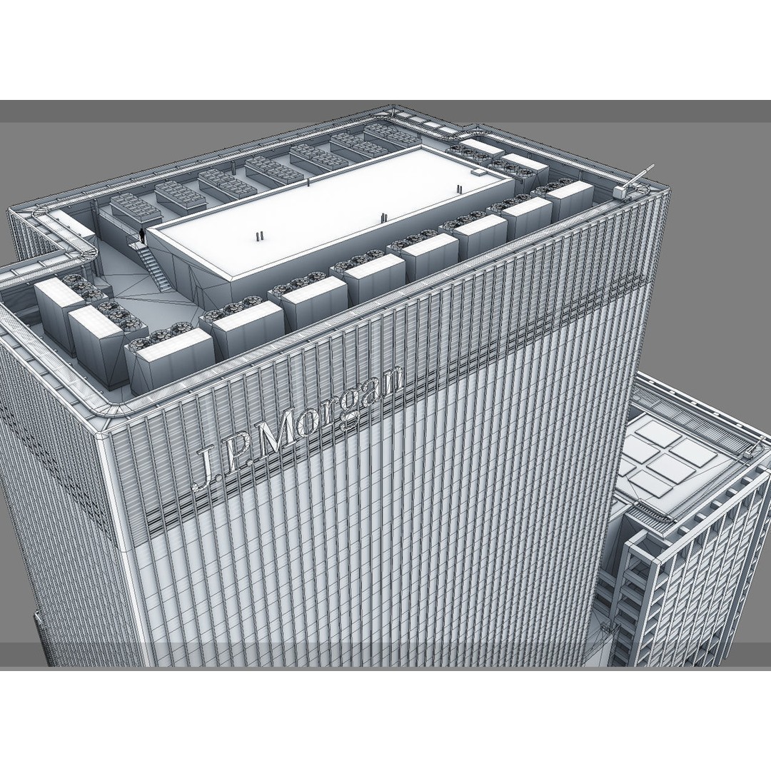 London 25 Bank Street 3D Model – Low Poly Skyscraper for Unity/Unreal - View 29