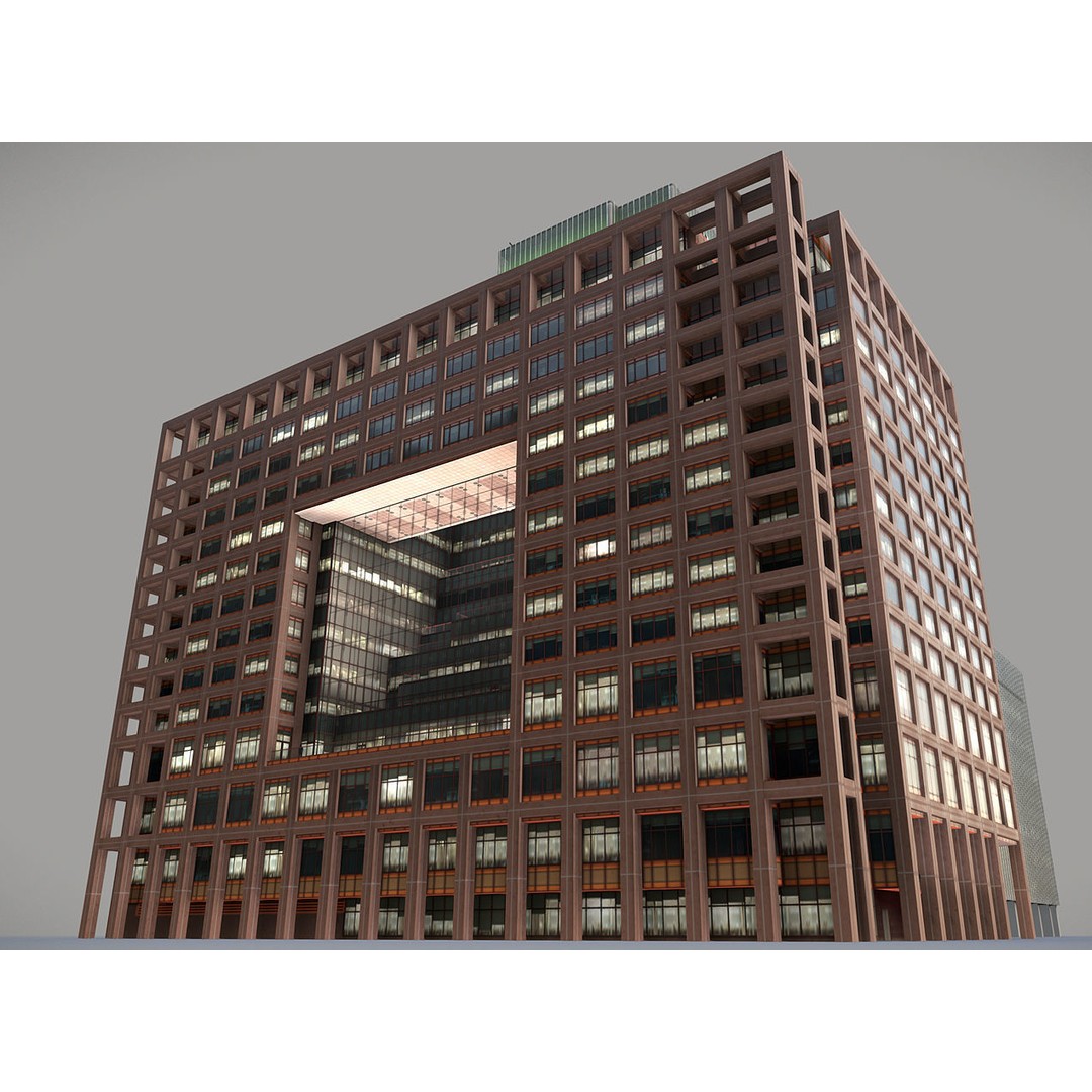 London 25 Bank Street 3D Model – Low Poly Skyscraper for Unity/Unreal - View 3