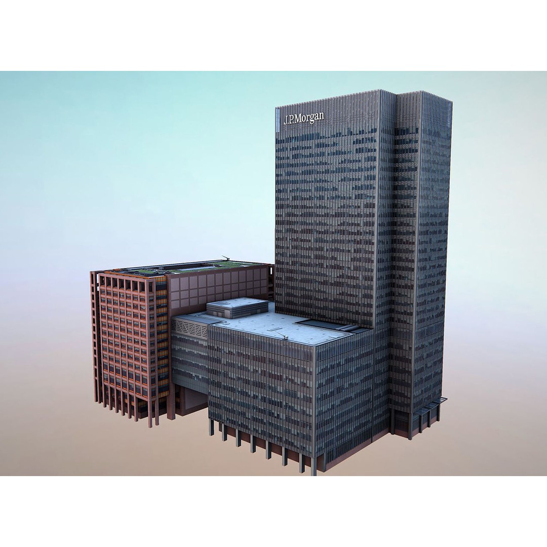 London 25 Bank Street 3D Model – Low Poly Skyscraper for Unity/Unreal - View 4