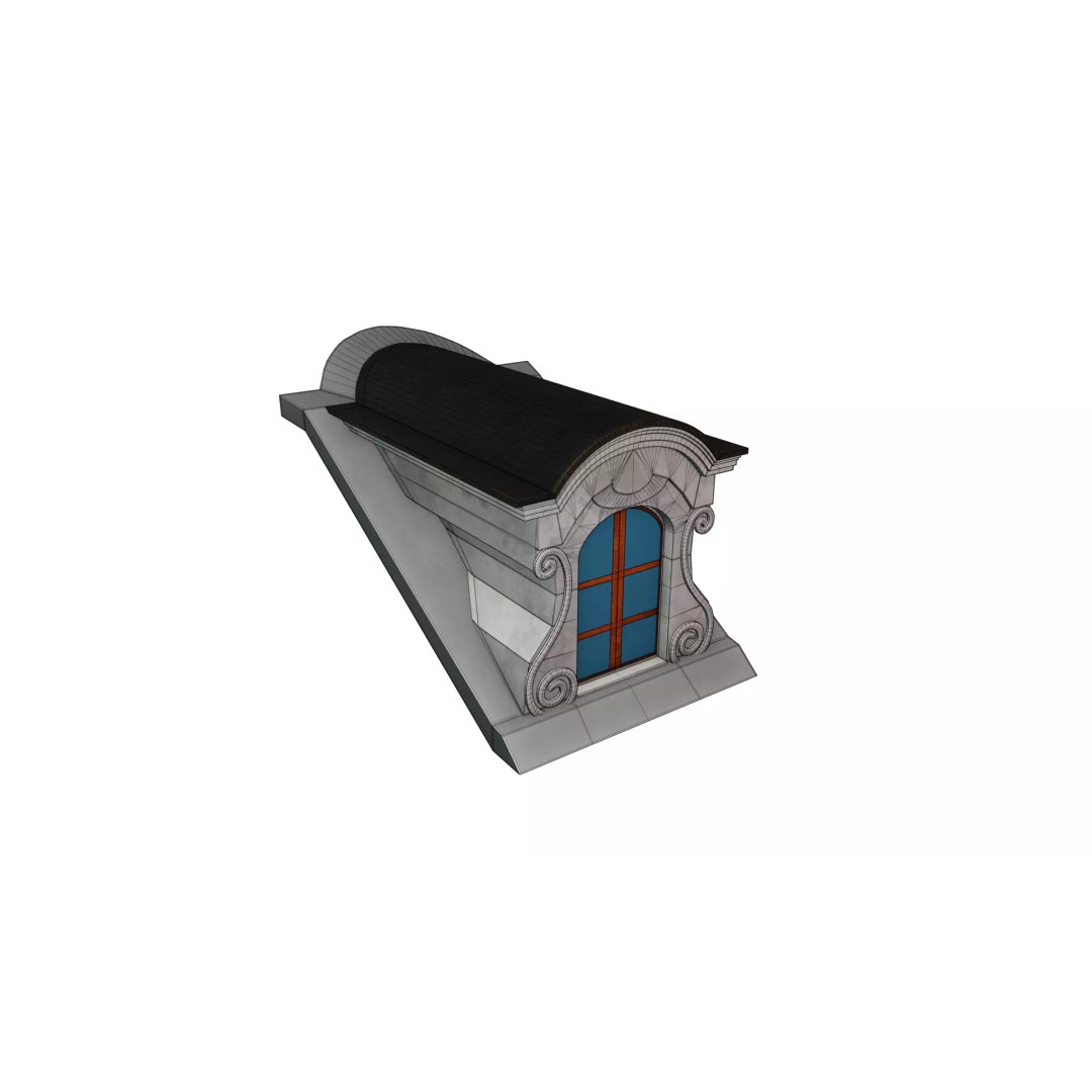 Building Element 3D Model – Low Poly Textured Asset, FBX, Blender