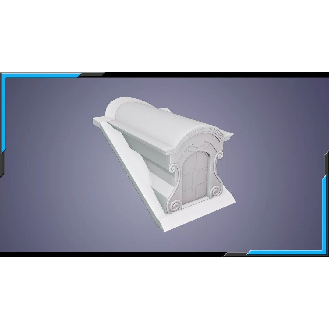 Building Element 3D Model – Low Poly Textured Asset, FBX, Blender - View 4