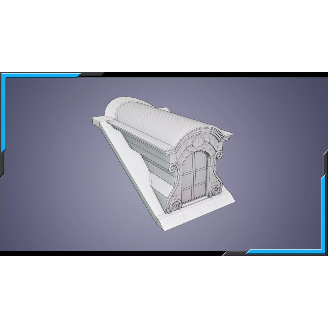 Building Element 3D Model – Low Poly Textured Asset, FBX, Blender - View 5