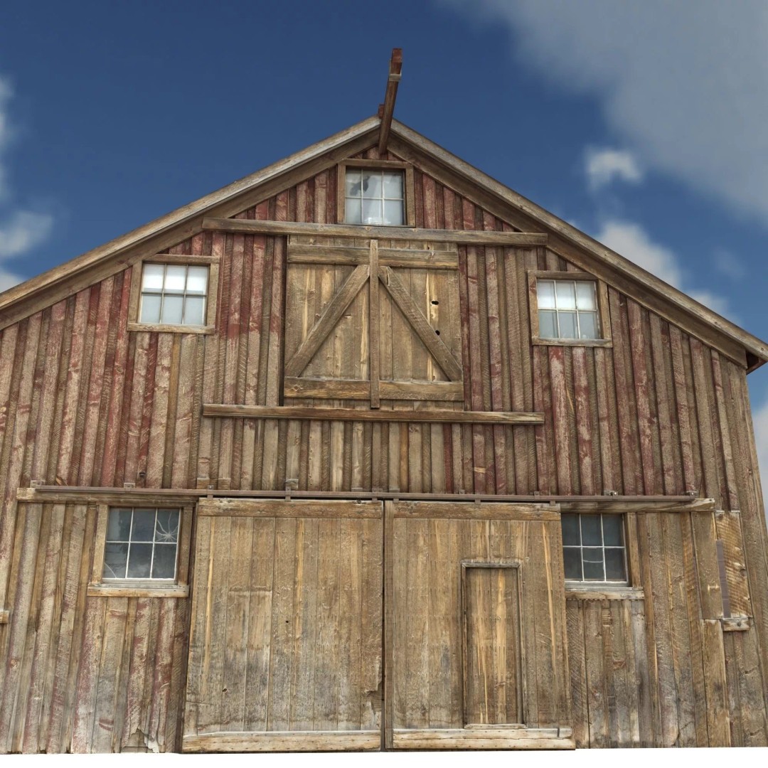 Wild West Barn 3D Model – Low Poly Game Asset, FBX & OBJ - View 11