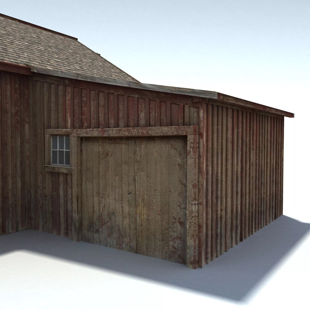 Wild West Barn 3D Model – Low Poly Game Asset, FBX & OBJ - View 12