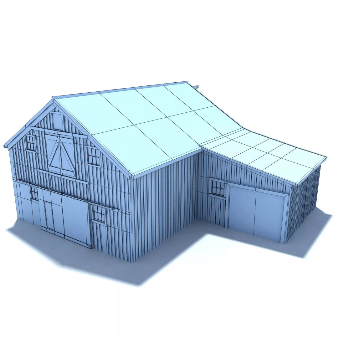 Wild West Barn 3D Model – Low Poly Game Asset, FBX & OBJ - View 13