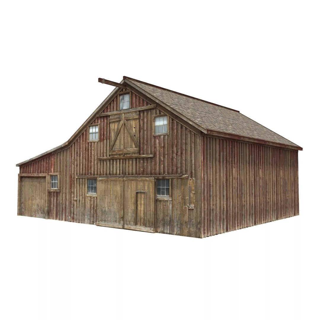 Wild West Barn 3D Model – Low Poly Game Asset, FBX & OBJ - View 5