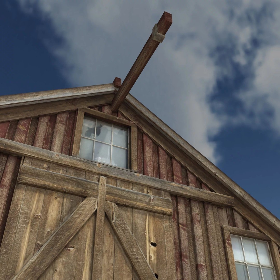 Wild West Barn 3D Model – Low Poly Game Asset, FBX & OBJ - View 8