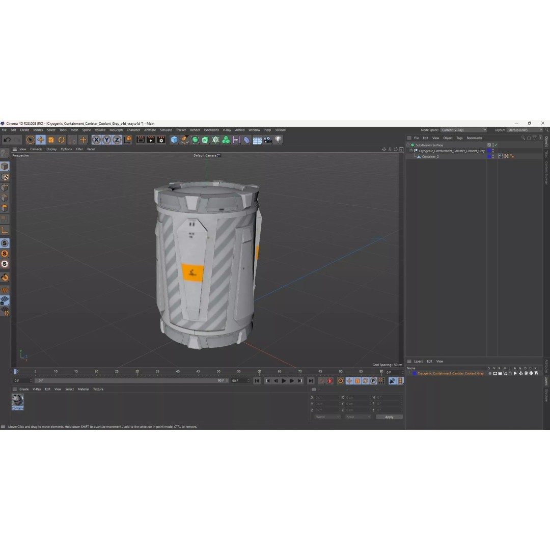 Cryogenic Containment Canister 3D Model – PBR Industrial Asset, FBX