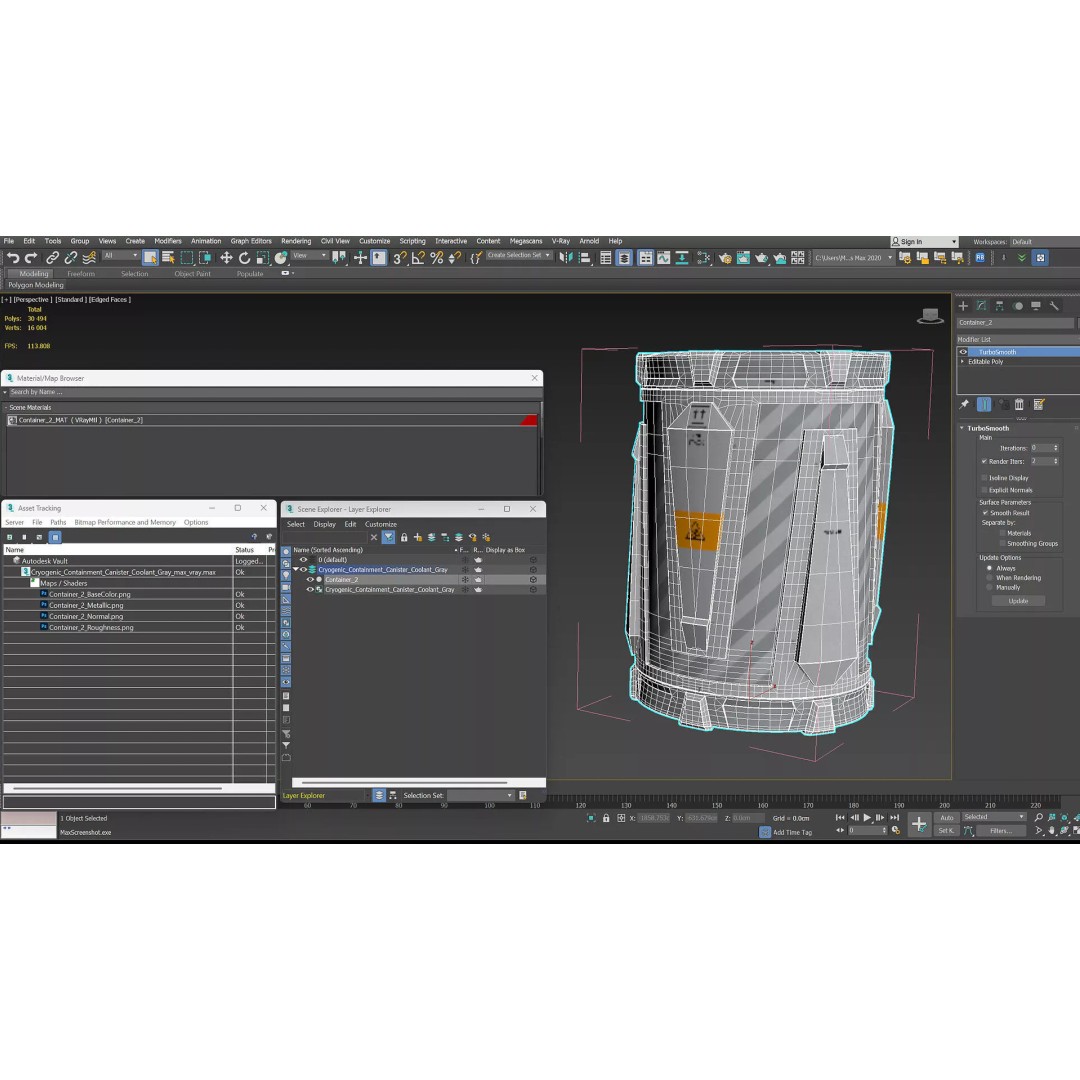 Cryogenic Containment Canister 3D Model – PBR Industrial Asset, FBX - View 13