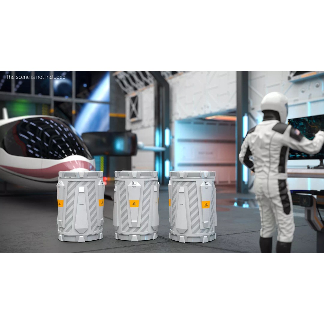 Cryogenic Containment Canister 3D Model – PBR Industrial Asset, FBX - View 3